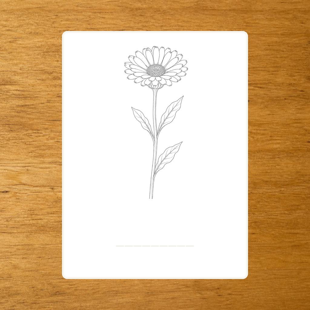 Le Calendula - Carte de nomenclature - PDF à imprimer