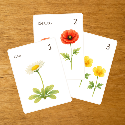 Les Fleurs - Cartes à compter de 1 à 10