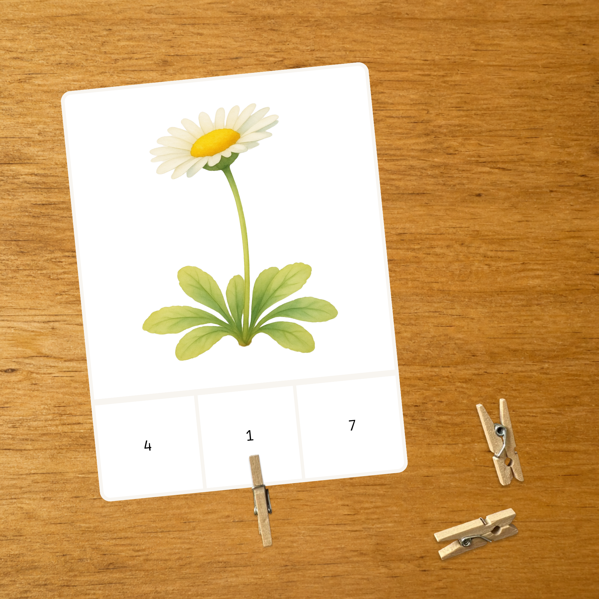 Les Fleurs - carte à pince 1-10