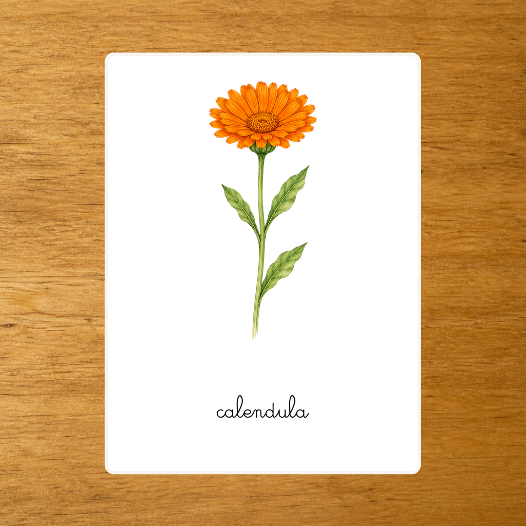 Le Calendula - Carte de nomenclature - PDF à imprimer